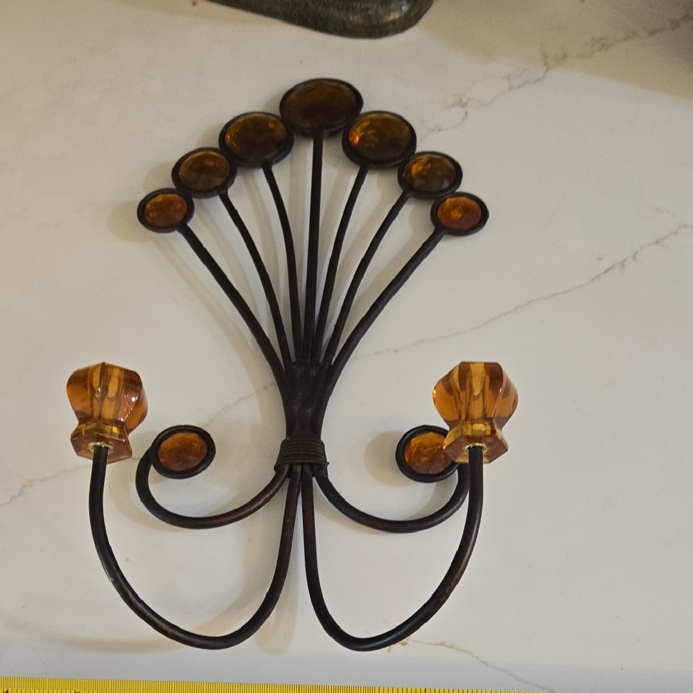 Source Unknown Amber and Black Decorative Wall Hook